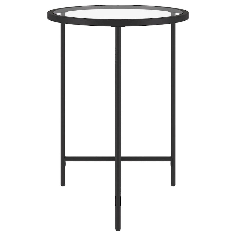 Tavolino rotondo con ripiano in vetro da 18", oro/bronzo brunito, base a 3 gambe in acciaio