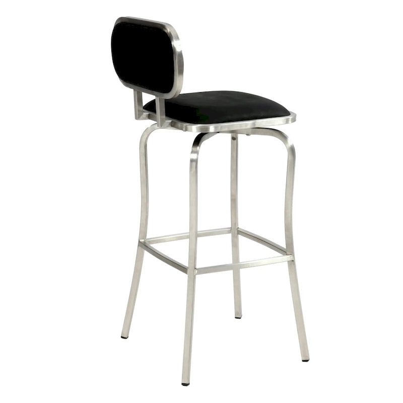 Sgabello da bancone girevole in similpelle bianco/nero, seduta singola