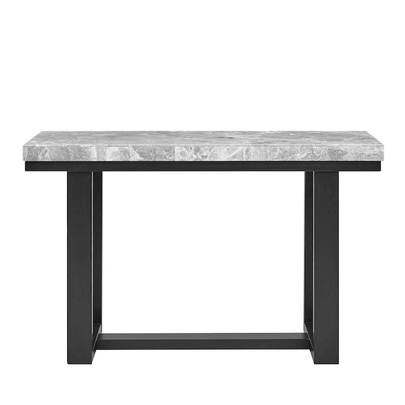 Console da Ingresso a Slitta con Piano in Marmo Grigio ed Espresso