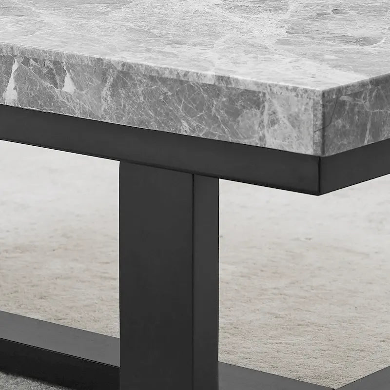 Console da Ingresso a Slitta con Piano in Marmo Grigio ed Espresso