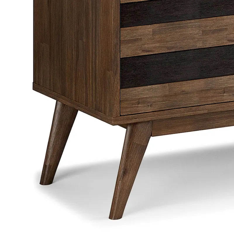 Mobile TV Mid-Century rustico in legno invecchiato marrone, 54" L, singolo