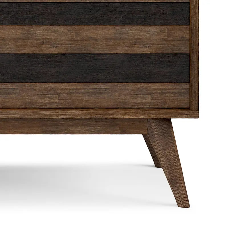 Mobile TV Mid-Century rustico in legno invecchiato marrone, 54" L, singolo