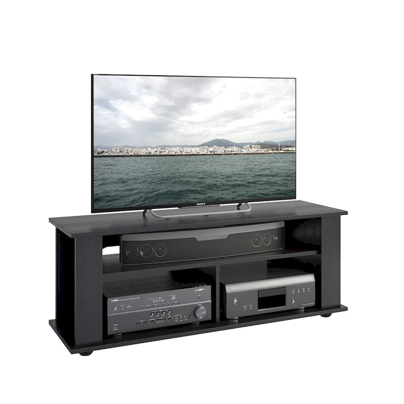 Mobile TV nero per televisori fino a 55", stile contemporaneo, assemblaggio da 1 persona