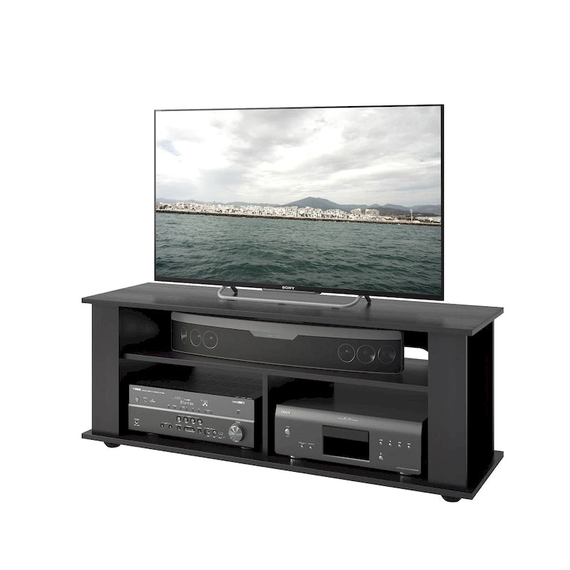 Mobile TV nero per televisori fino a 55", stile contemporaneo, assemblaggio da 1 persona