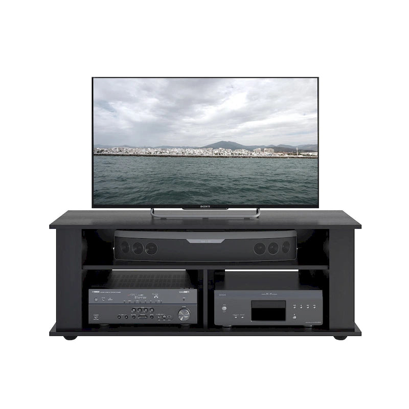 Mobile TV nero per televisori fino a 55", stile contemporaneo, assemblaggio da 1 persona
