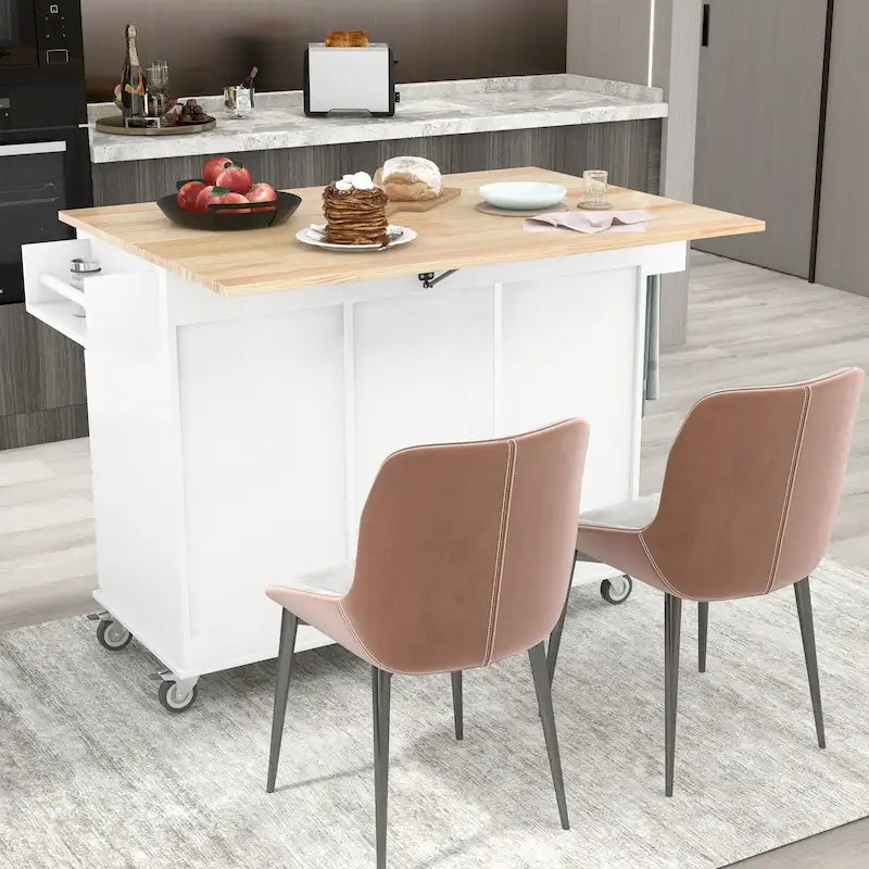 Isola Cucina Mobile con Ruote Bloccabili Larga 133,8 cm