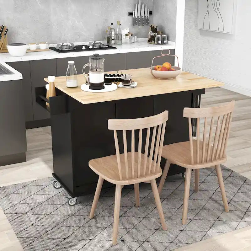 Isola Cucina Mobile con Ruote Bloccabili Larga 133,8 cm