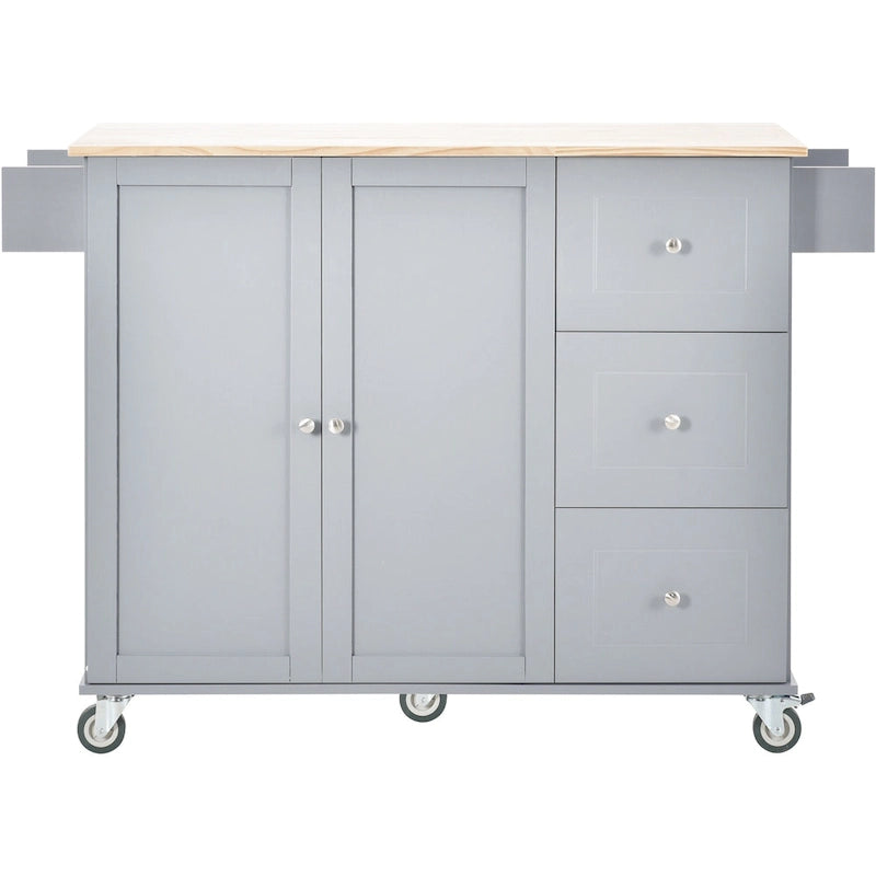Isola Cucina Mobile con Ruote Bloccabili Larga 133,8 cm