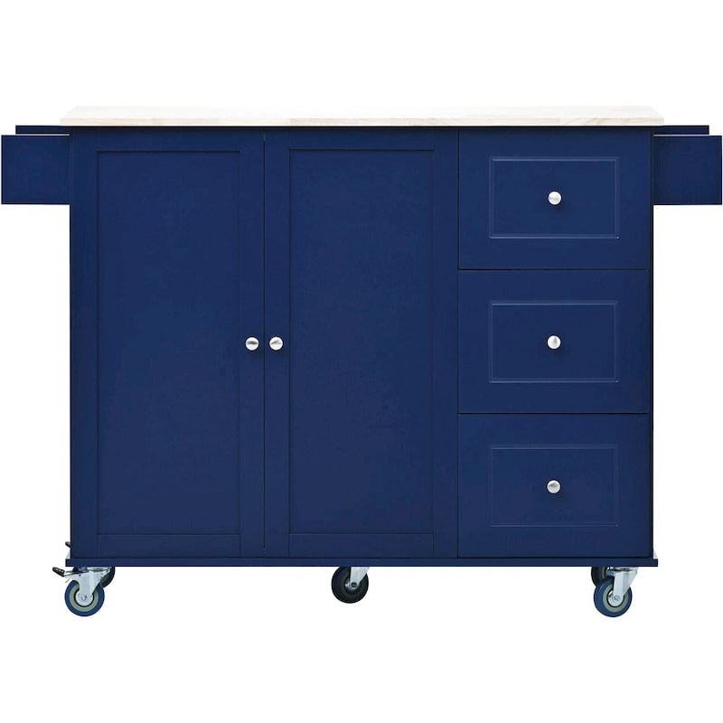 Isola Cucina Mobile con Ruote Bloccabili Larga 133,8 cm