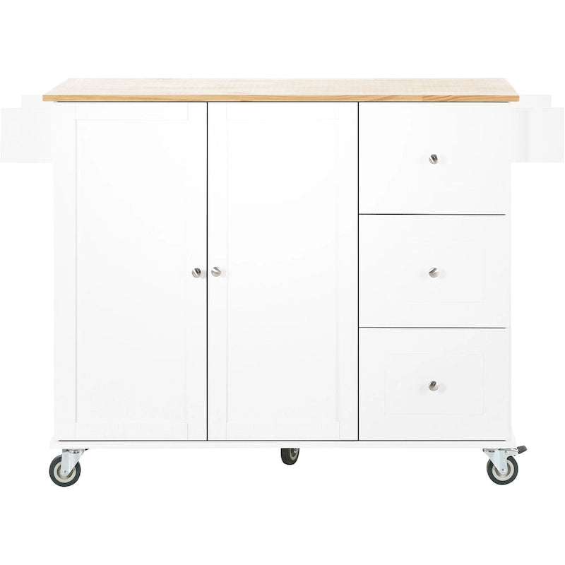 Isola Cucina Mobile con Ruote Bloccabili Larga 133,8 cm