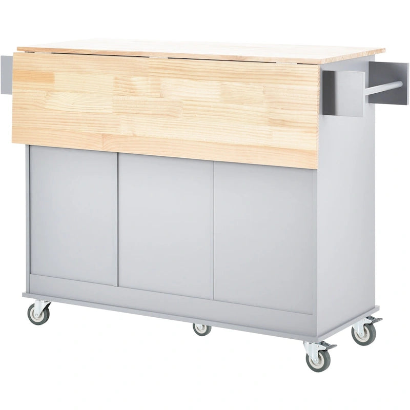 Isola Cucina Mobile con Ruote Bloccabili Larga 133,8 cm