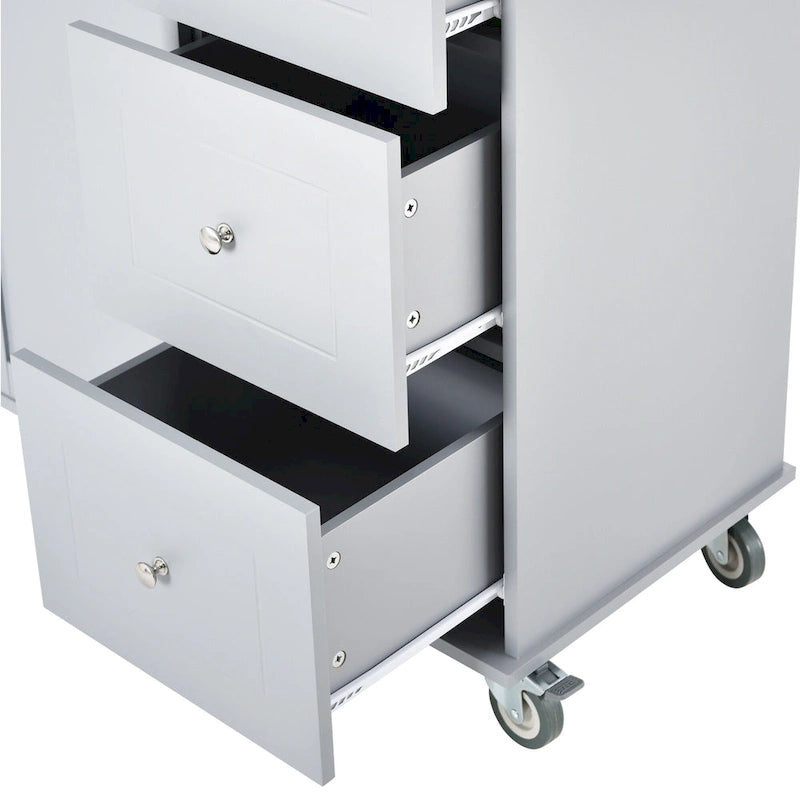 Isola Cucina Mobile con Ruote Bloccabili Larga 133,8 cm