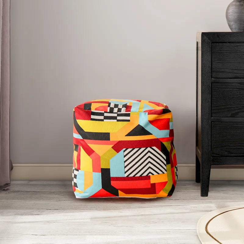 Pouf cubo lussuoso oversize ricamato