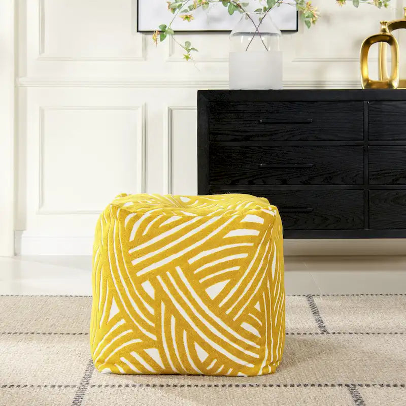 Pouf cubo lussuoso oversize ricamato