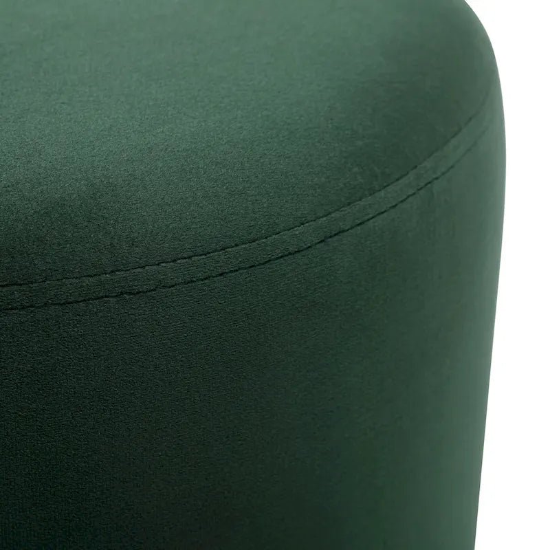 Poggiapiedi Pouf Tondo in Velluto, Rosa/Verde Nerastro/Blu Marino, Singolo