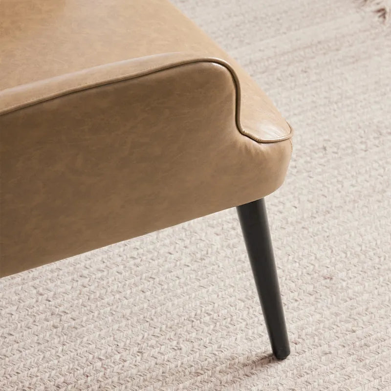 Poltrona singola accent tufted con alette color crema/tortora/marrone