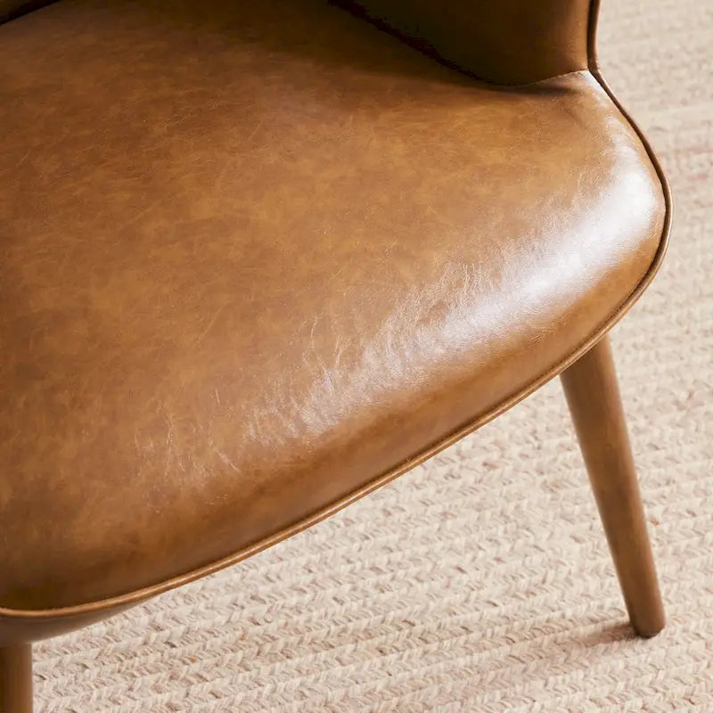 Poltrona singola accent tufted con alette color crema/tortora/marrone