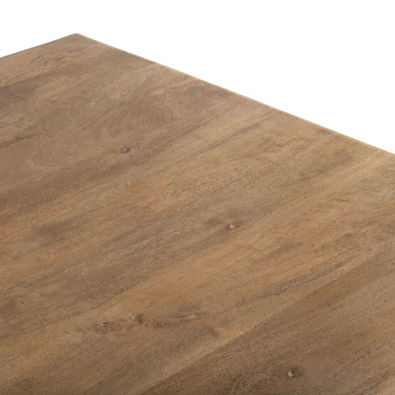 Tavolo da pranzo rettangolare antico in legno di mango rovere, 6-8 posti