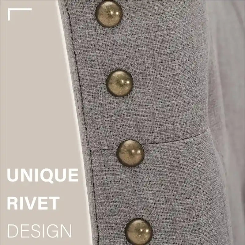 Sedia da pranzo imbottita con schienale alto (Wingback) Antico Bianco / Grigio / Beige / Nero, tessuto e similpelle, set da 4