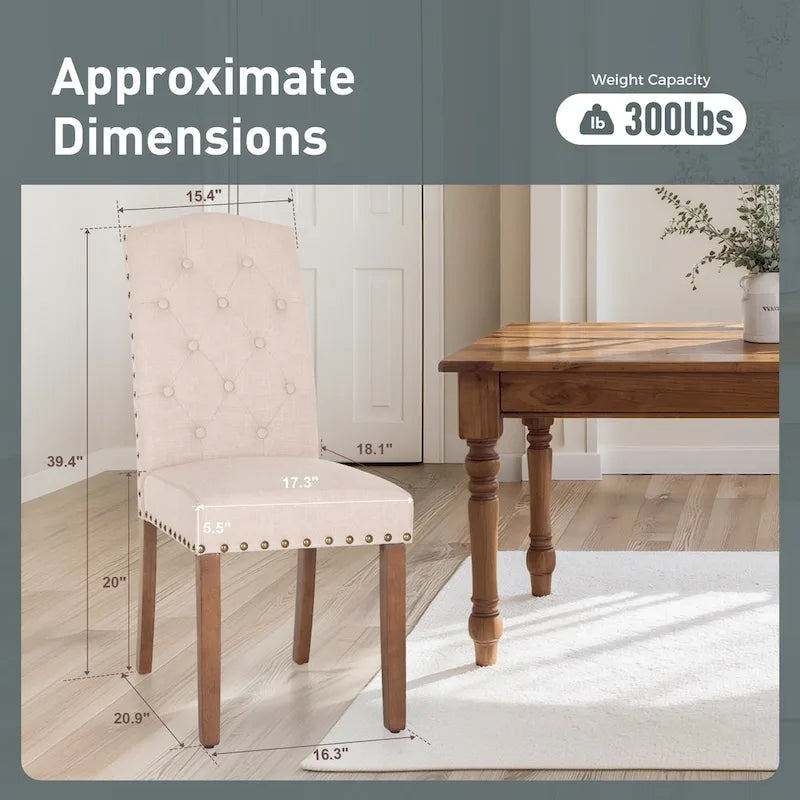 Sedia da pranzo imbottita con schienale alto (Wingback) Antico Bianco / Grigio / Beige / Nero, tessuto e similpelle, set da 4