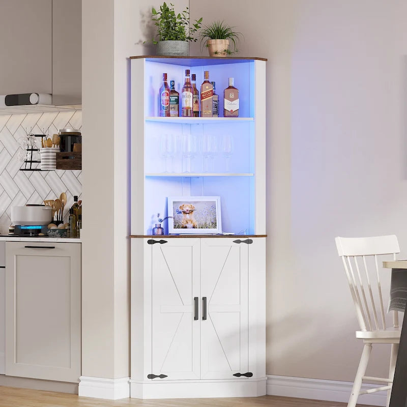 Mobile ad Angolo Alto 66 Pollici con Luce LED e Spazio Contenitore