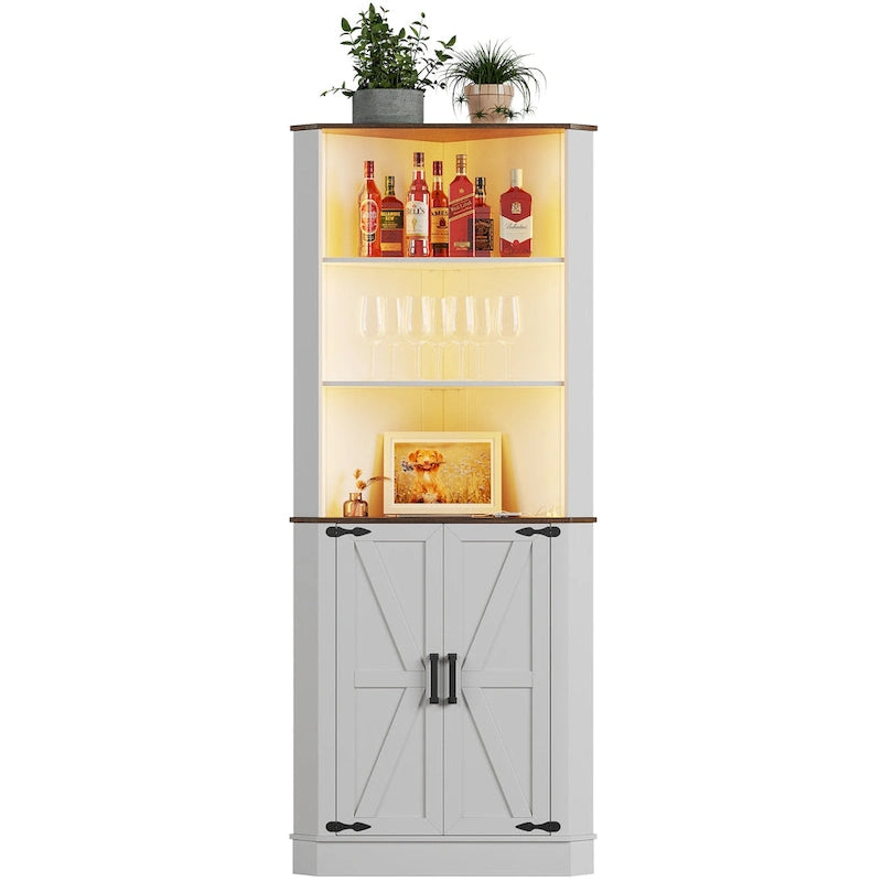 Mobile ad Angolo Alto 66 Pollici con Luce LED e Spazio Contenitore