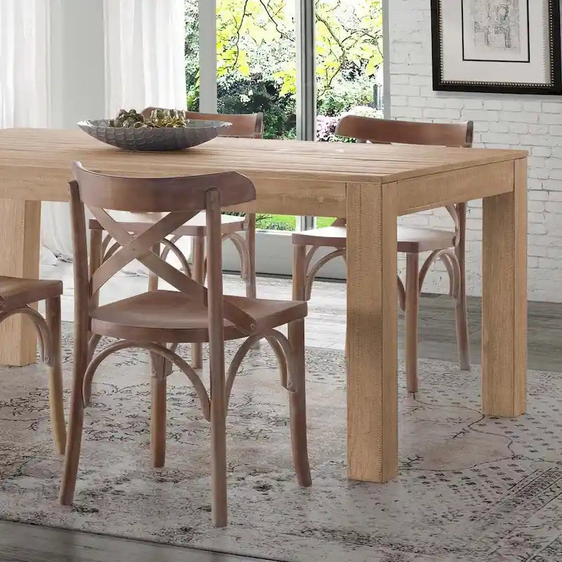 Tavolo da pranzo in pino massiccio rustico effetto legno di deriva/legno di fienile/noce rustico, 6 posti a sedere