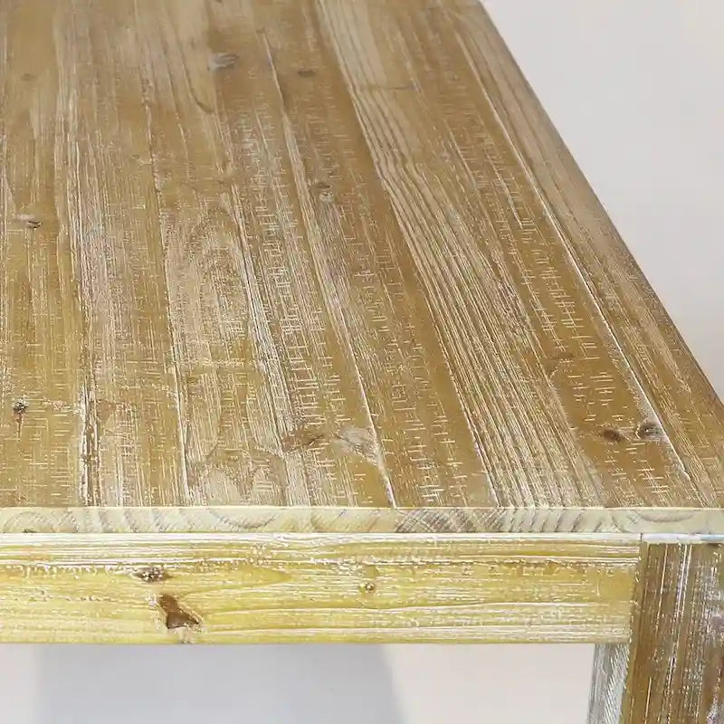 Tavolo da pranzo in pino massiccio rustico effetto legno di deriva/legno di fienile/noce rustico, 6 posti a sedere