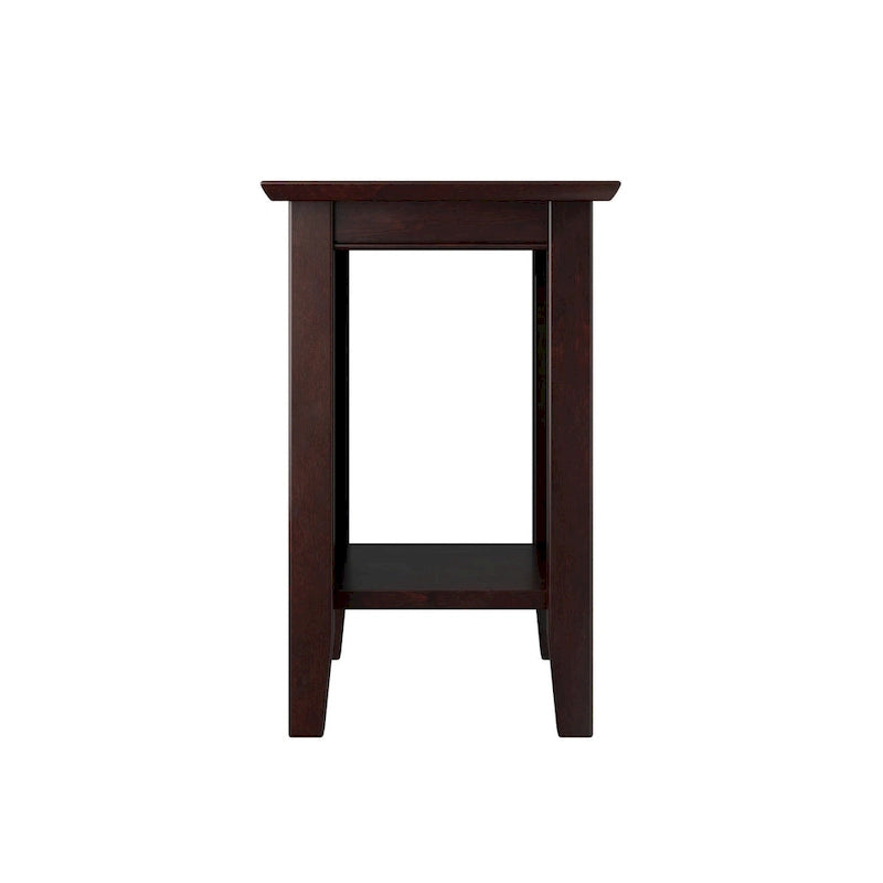 Tavolino da salotto/comodino con doghe in legno, bianco/espresso/legno invecchiato, 1 persona