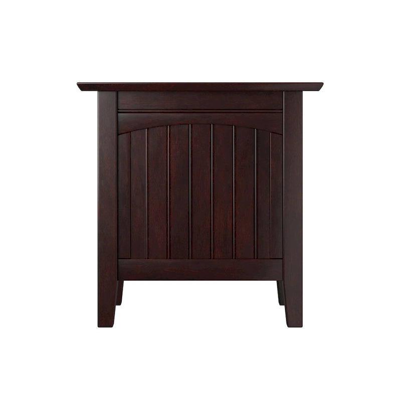 Tavolino da salotto/comodino con doghe in legno, bianco/espresso/legno invecchiato, 1 persona