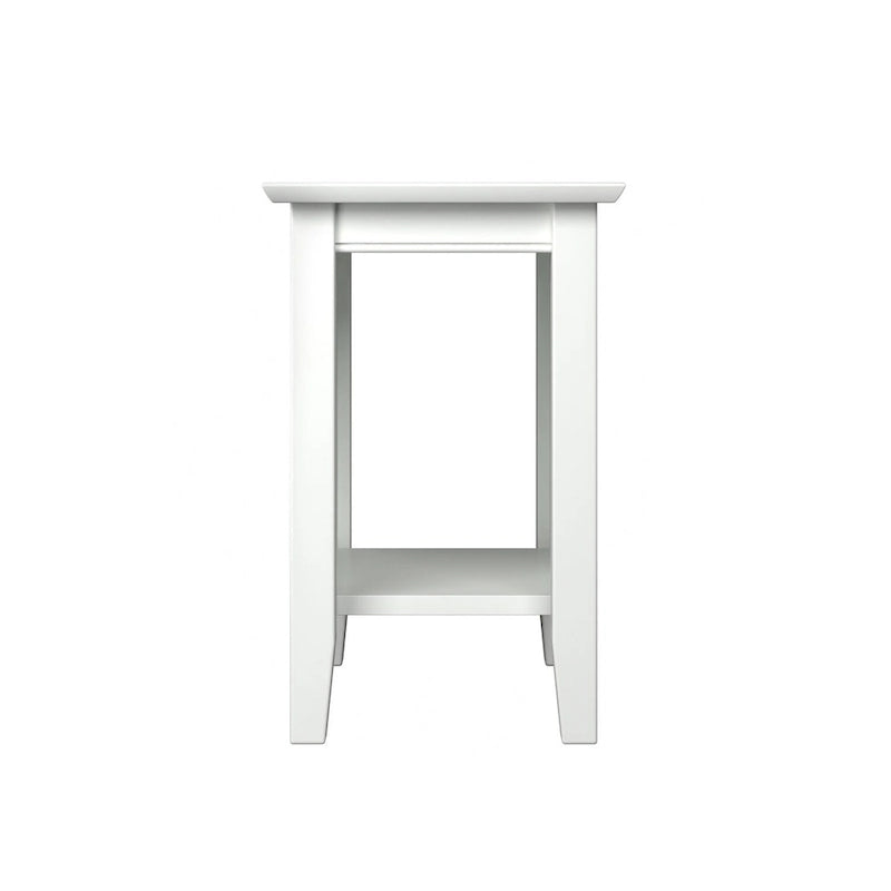 Tavolino da salotto/comodino con doghe in legno, bianco/espresso/legno invecchiato, 1 persona