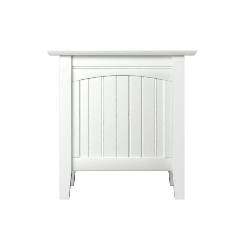 Tavolino da salotto/comodino con doghe in legno, bianco/espresso/legno invecchiato, 1 persona