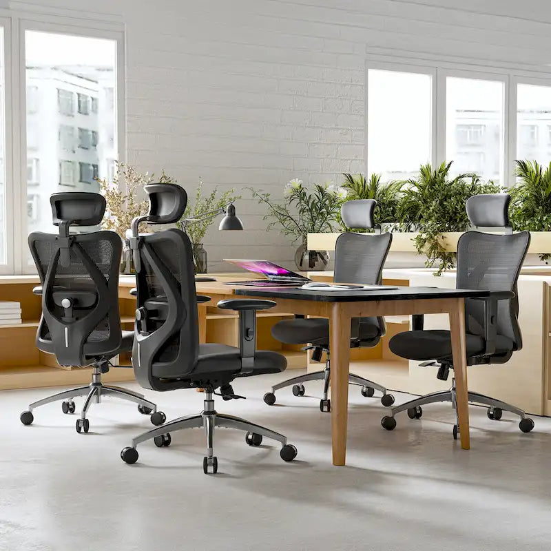 Sedia da ufficio ergonomica in rete a schienale alto multicolore, utente singolo