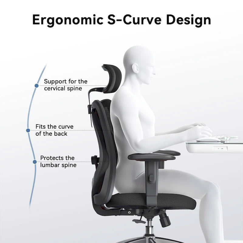 Sedia da ufficio ergonomica in rete a schienale alto multicolore, utente singolo