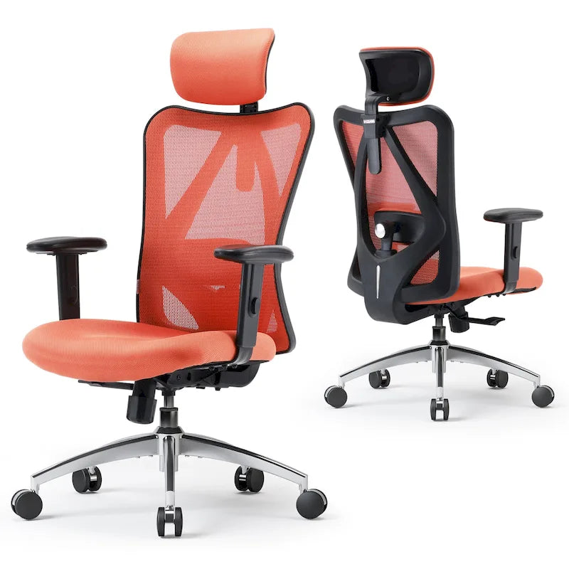 Sedia da ufficio ergonomica in rete a schienale alto multicolore, utente singolo