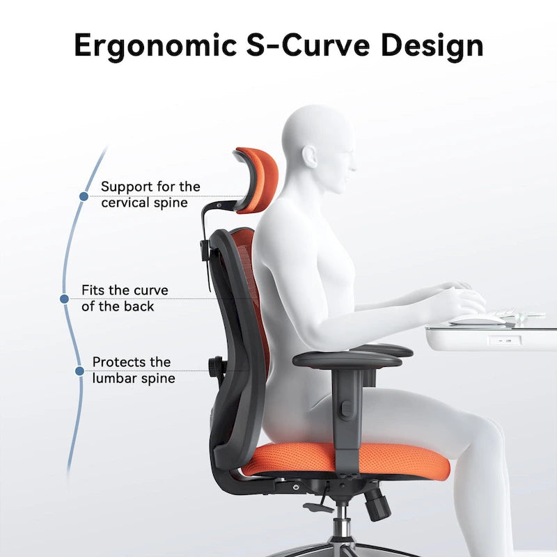 Sedia da ufficio ergonomica in rete a schienale alto multicolore, utente singolo