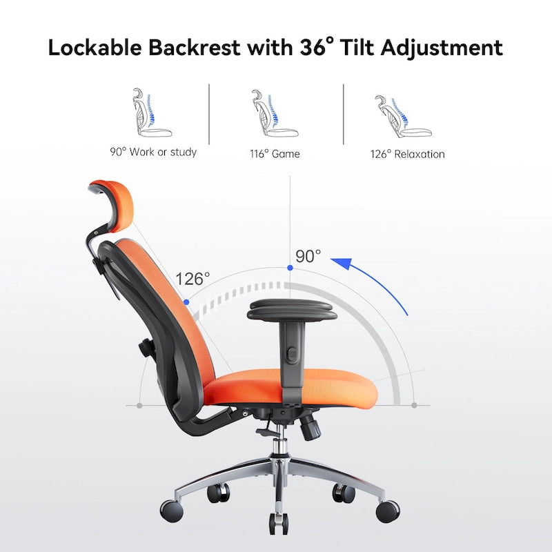 Sedia da ufficio ergonomica in rete a schienale alto multicolore, utente singolo