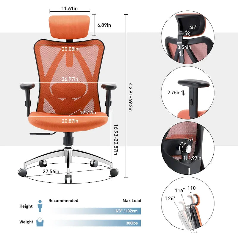 Sedia da ufficio ergonomica in rete a schienale alto multicolore, utente singolo