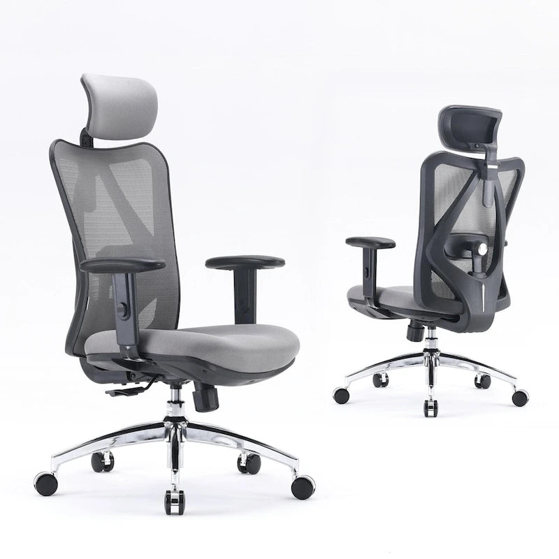 Sedia da ufficio ergonomica in rete a schienale alto multicolore, utente singolo