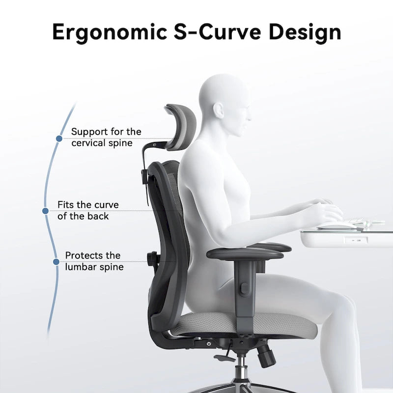 Sedia da ufficio ergonomica in rete a schienale alto multicolore, utente singolo