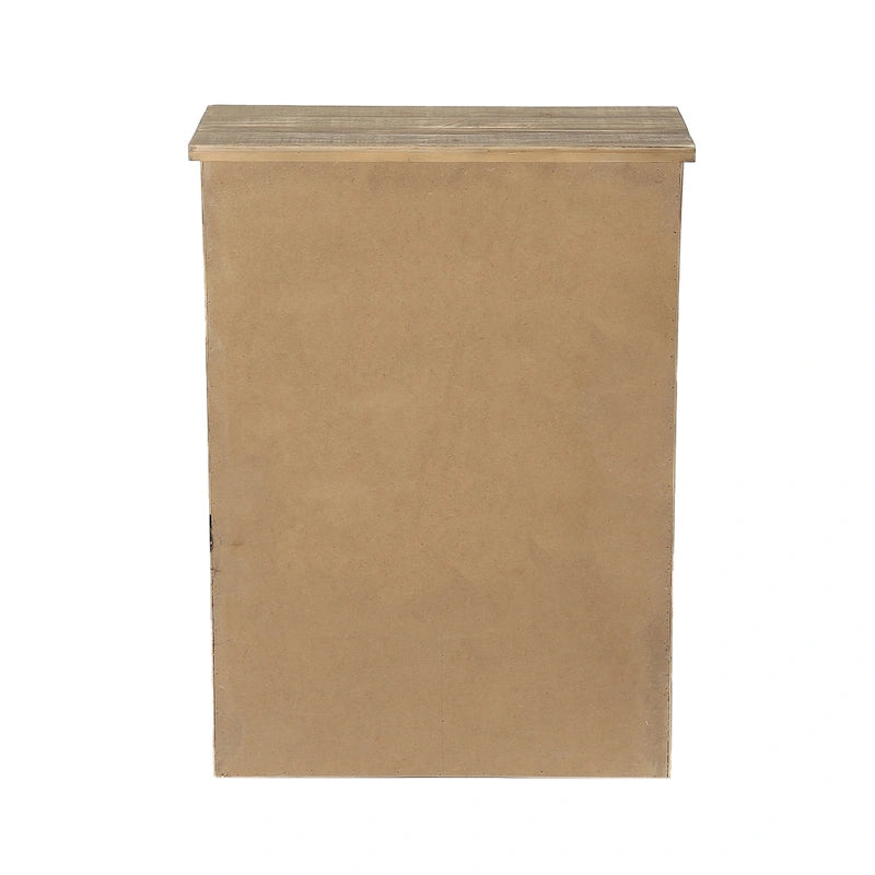 Armadietto contenitore rustico marrone con anta scorrevole a fienile - 31,8 A x 24 L x 12 P