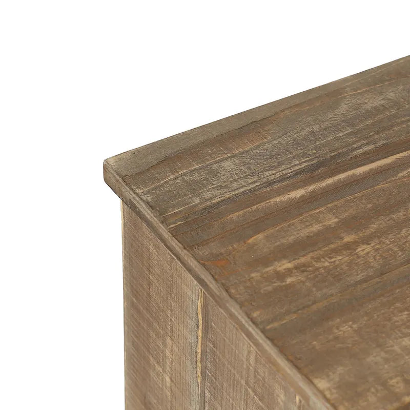 Armadietto contenitore rustico marrone con anta scorrevole a fienile - 31,8 A x 24 L x 12 P