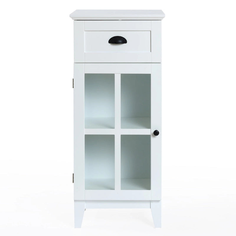 Mobiletto e tavolino da bagno sottile in MDF bianco