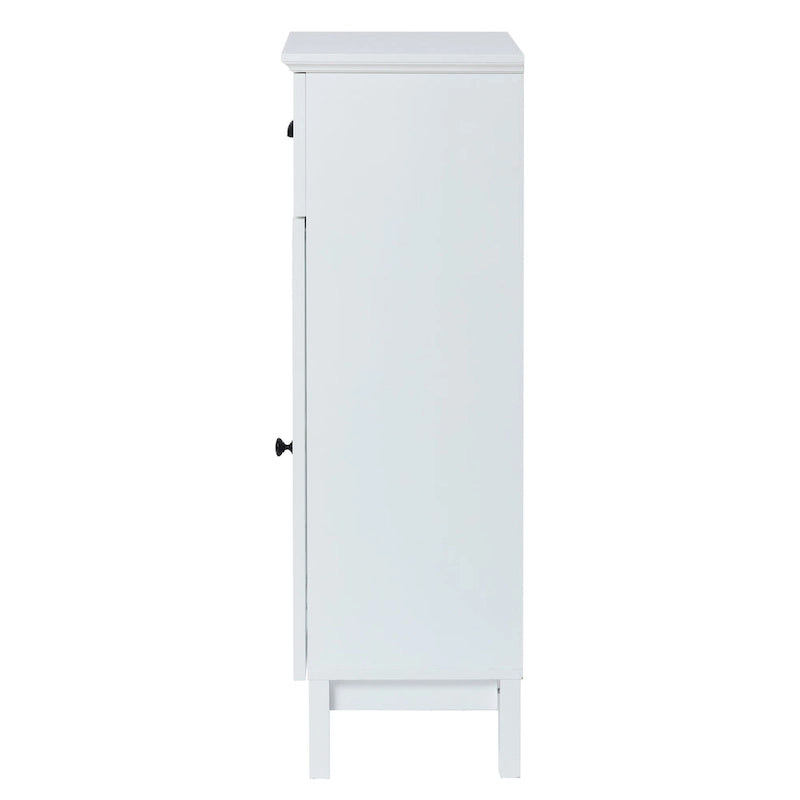 Mobiletto e tavolino da bagno sottile in MDF bianco