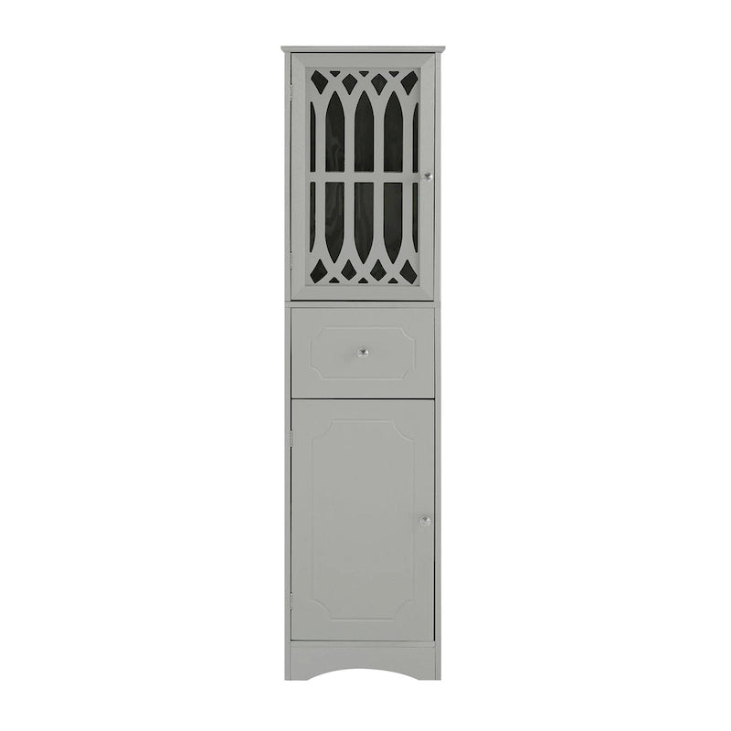 Mobiletto alto da bagno bianco indipendente con cassetto e ante, 1 persona