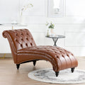 Chaise longue marrone trapuntata senza braccioli, singola