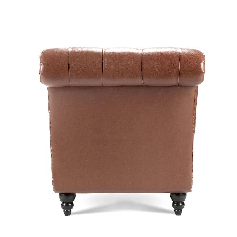 Chaise longue marrone trapuntata senza braccioli, singola