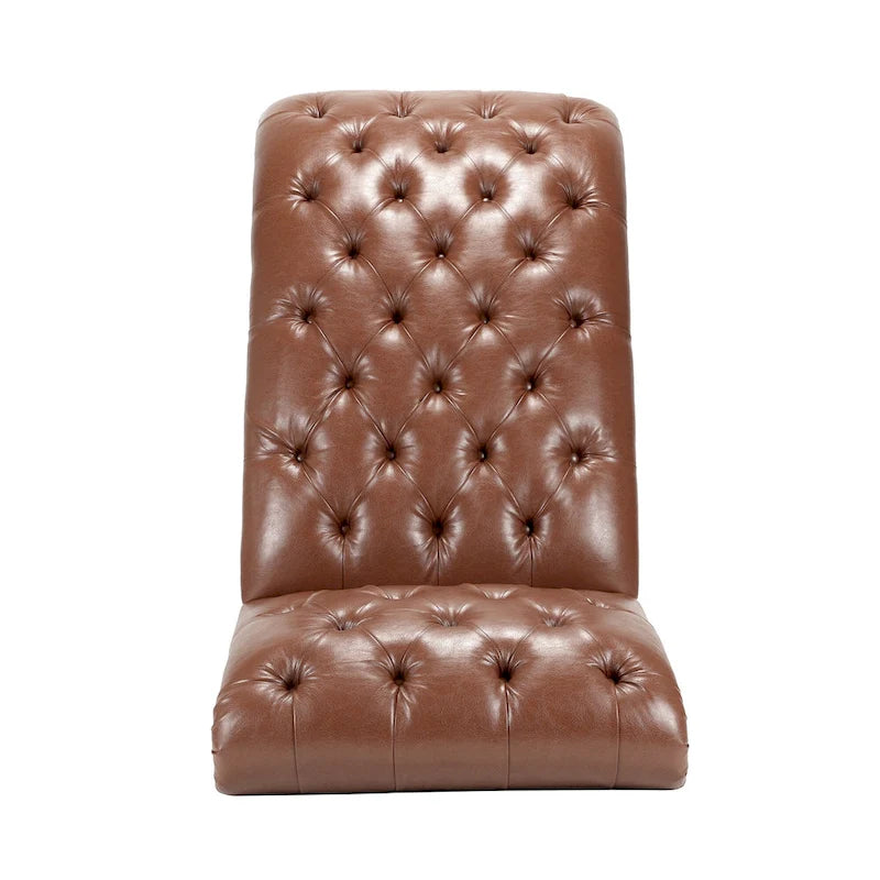 Chaise longue marrone trapuntata senza braccioli, singola