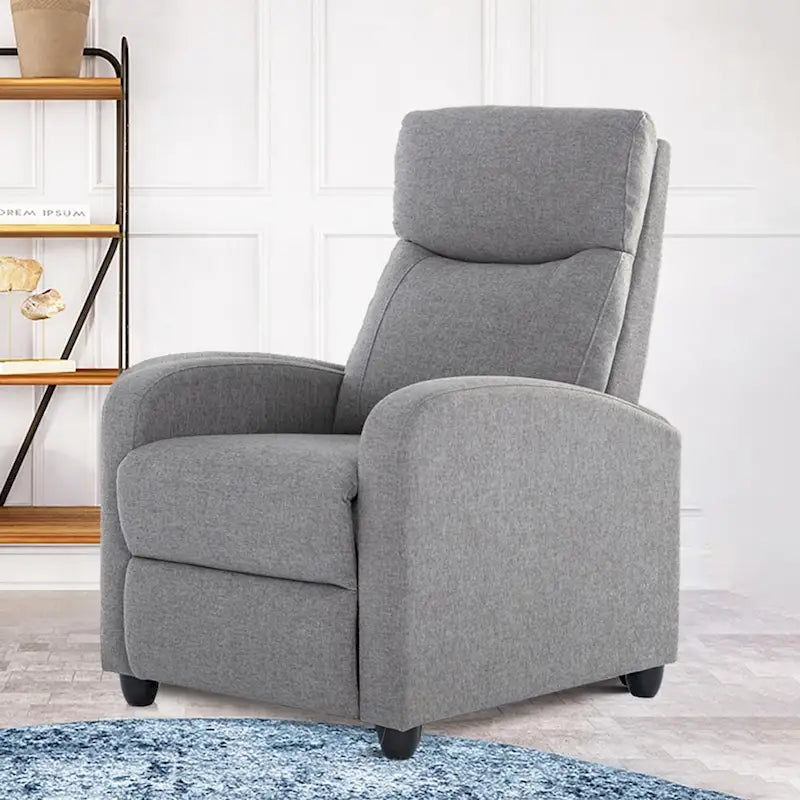 Poltrona Reclinabile Push-Back – Tessuto, Posto Singolo (Nero / Grigio / Rosso / Blu)