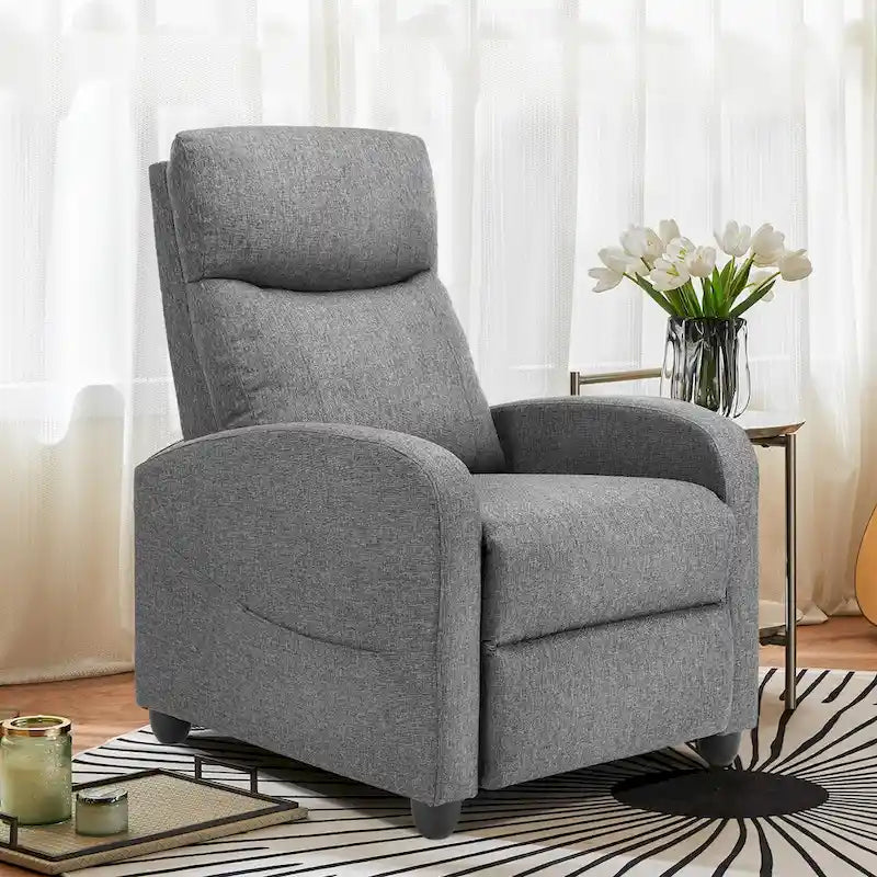 Poltrona Reclinabile Push-Back – Tessuto, Posto Singolo (Nero / Grigio / Rosso / Blu)
